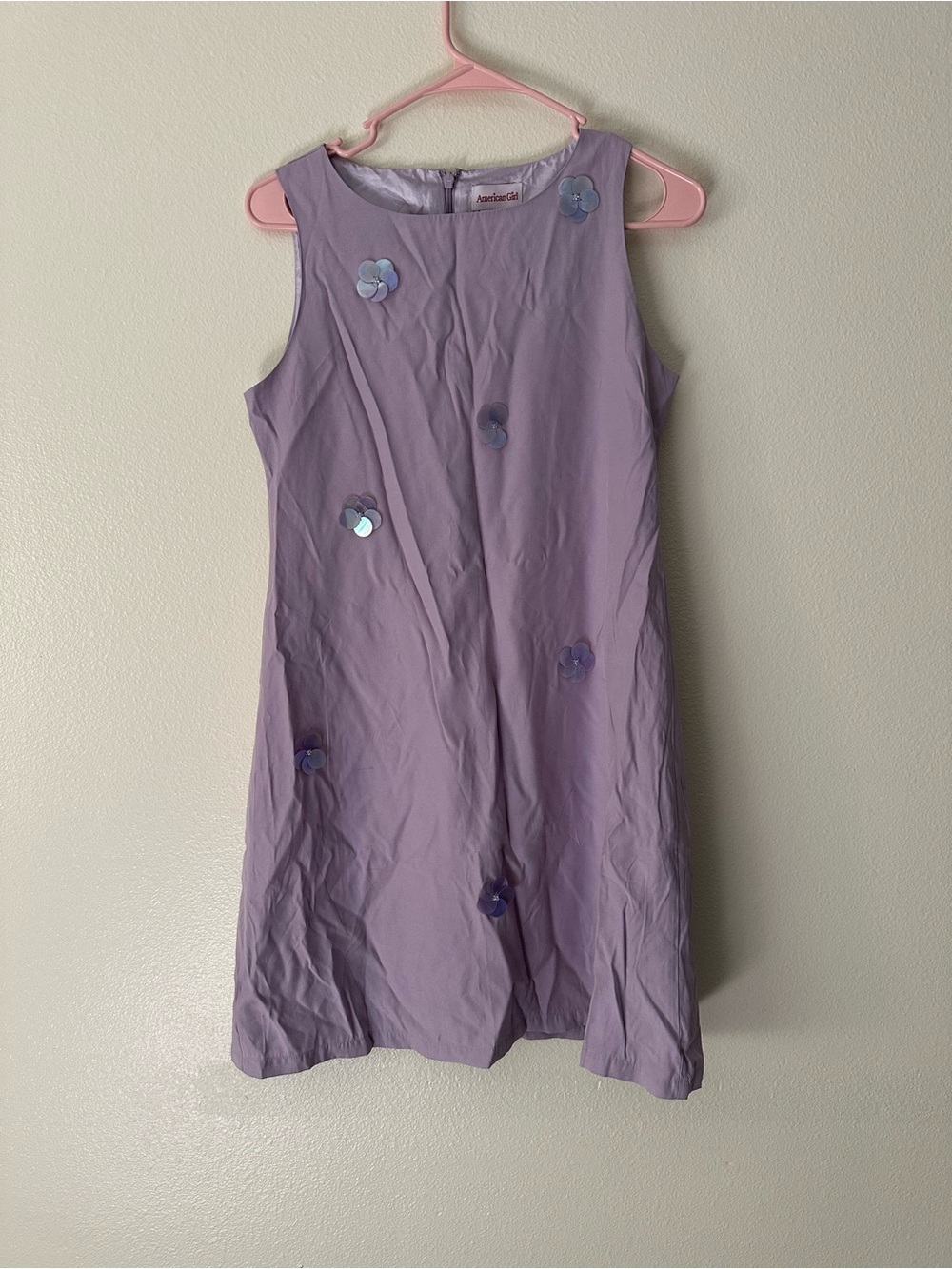 American Girl Lavender Floral Sequin Applique Sleeveless Dress Girl